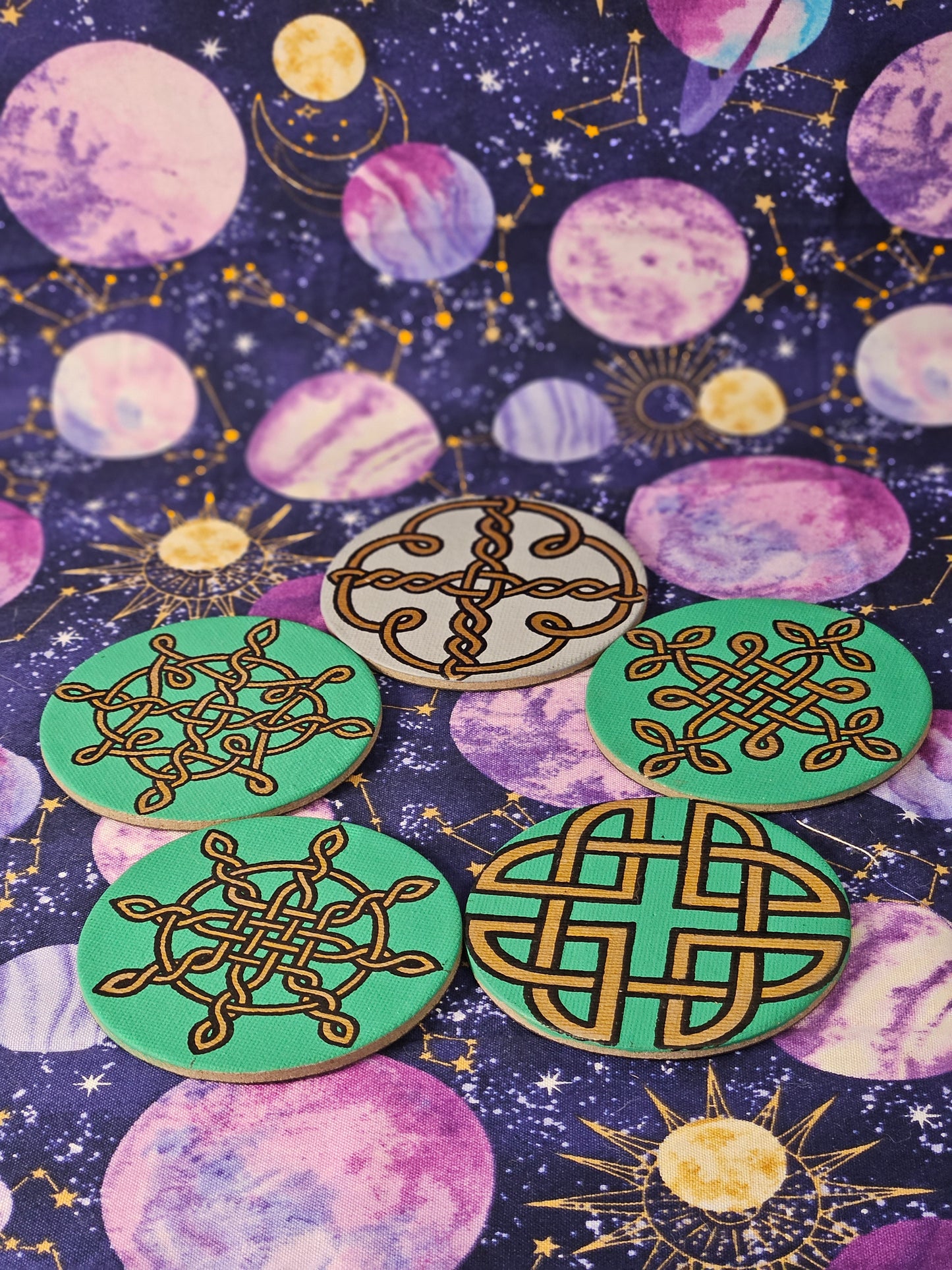 Three Layer Celtic Knot Hand-Painted Round Fridge Magnet