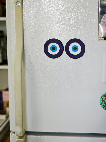 Evil Eye Fridge Magnet - Hand-Painted Spiritual Protection Charm Fridge Magnet Decor