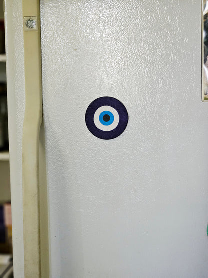 Evil Eye Fridge Magnet - Hand-Painted Spiritual Protection Charm Fridge Magnet Decor