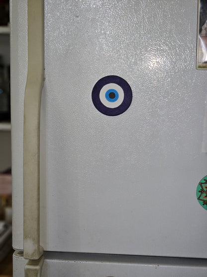 Evil Eye Fridge Magnet - Hand-Painted Spiritual Protection Charm Fridge Magnet Decor