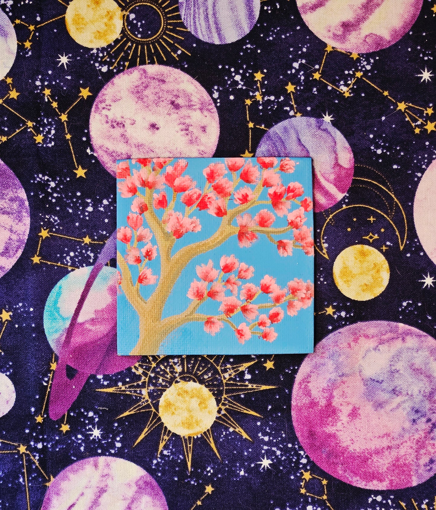 Dogwoods in Bloom Hand-Painted Square Fridge Magnet