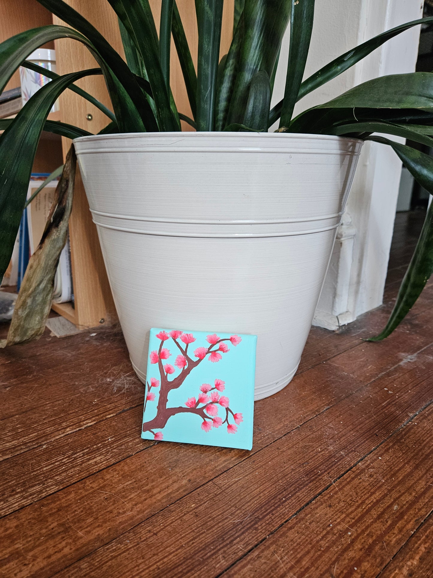 Budding Dogwood Branch Hand-Painted Mini Canvas Wall Art
