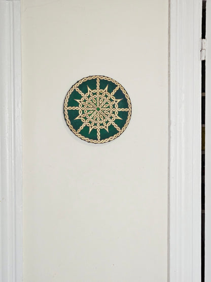 Celtic Star Knot Canvas - 10inch Round Hand-Painted Irish Wall Art Decor
