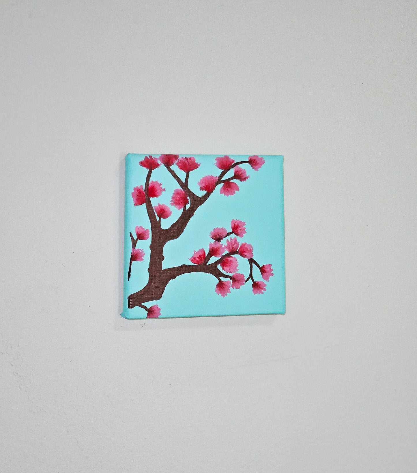 Budding Dogwood Branch Hand-Painted Mini Canvas Wall Art