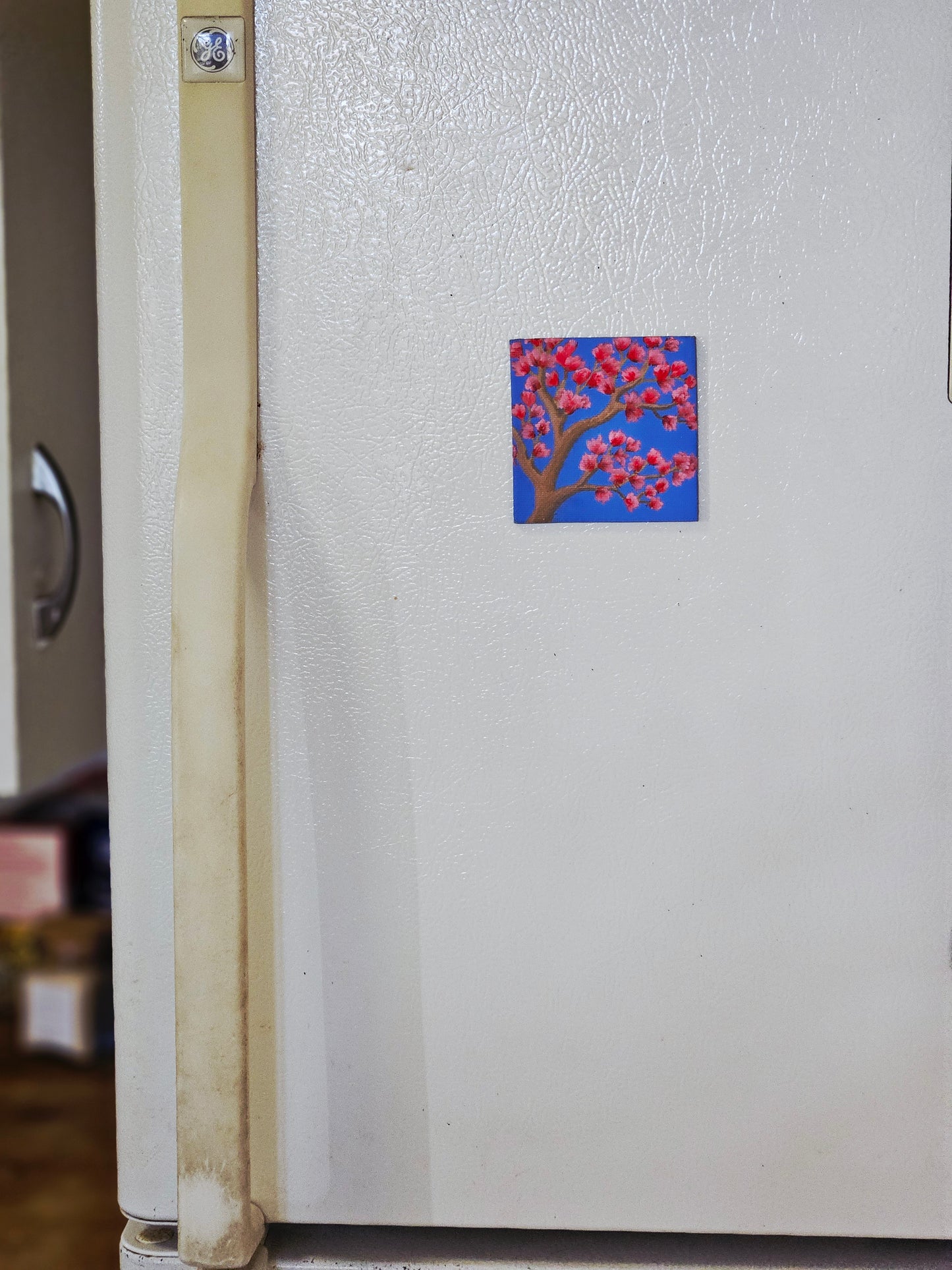 Dogwoods in Bloom Hand-Painted Square Fridge Magnet