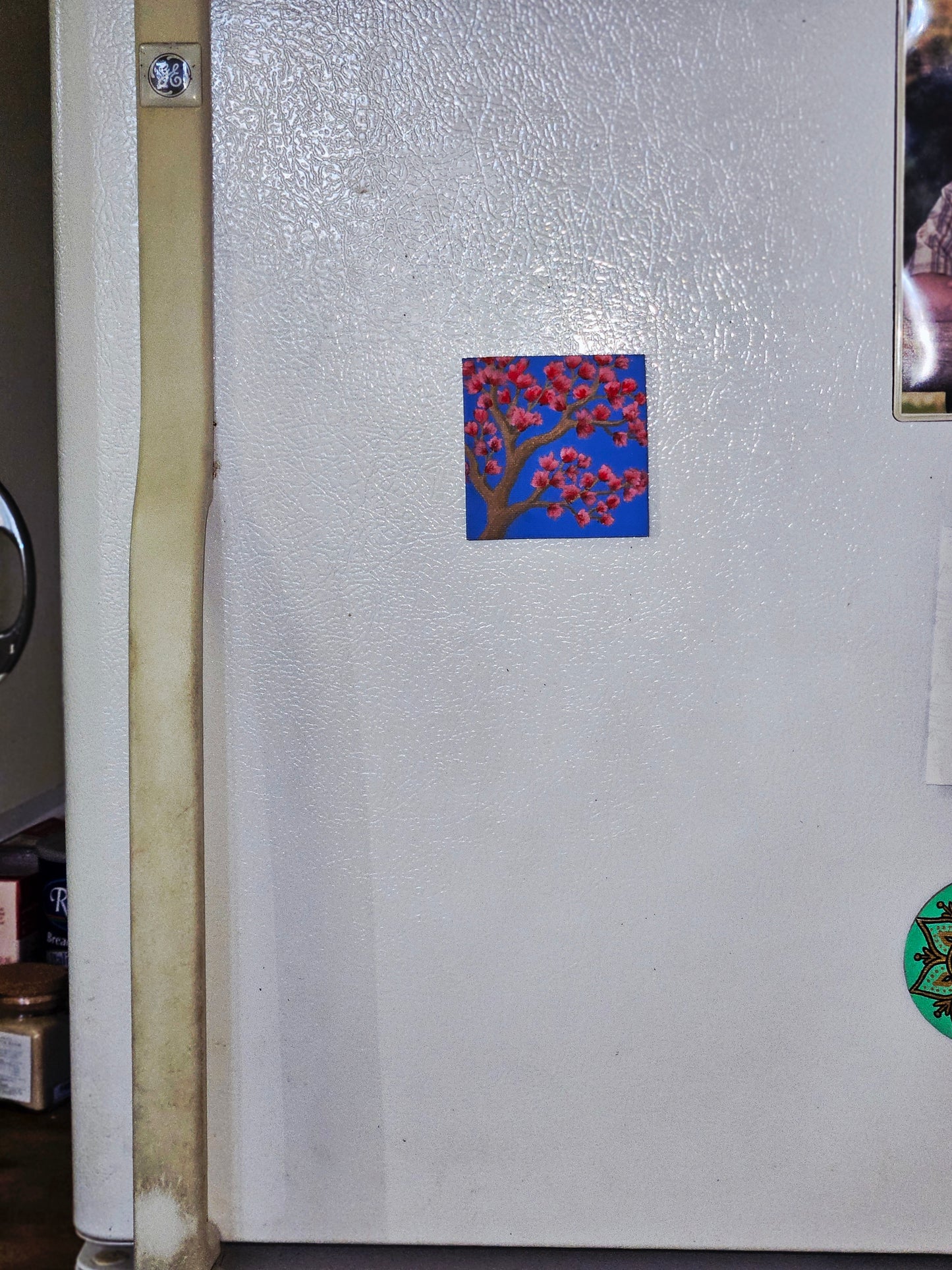 Dogwoods in Bloom Hand-Painted Square Fridge Magnet