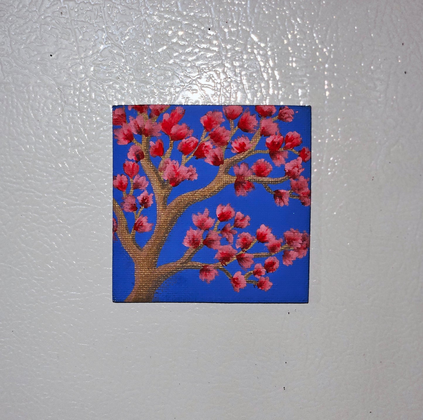 Dogwoods in Bloom Hand-Painted Square Fridge Magnet