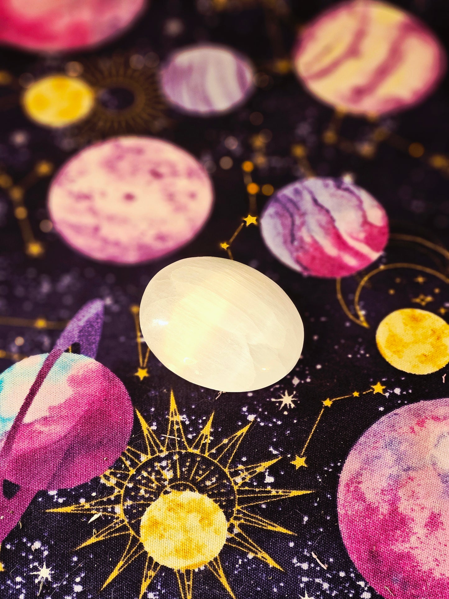 Smooth Selenite Energy Cleansing Palm Stone