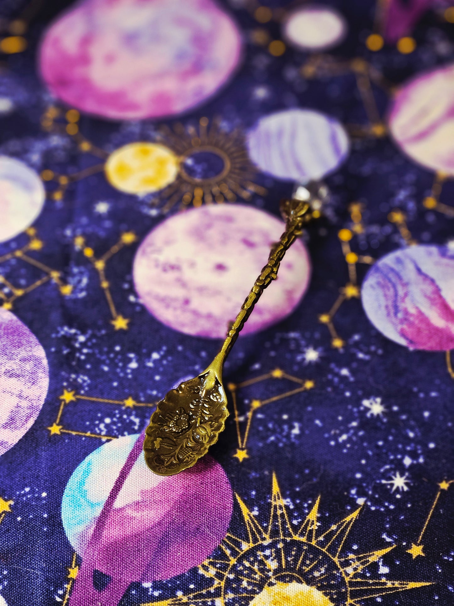 Clear Quartz Point Floral Manifestation Small Spoon