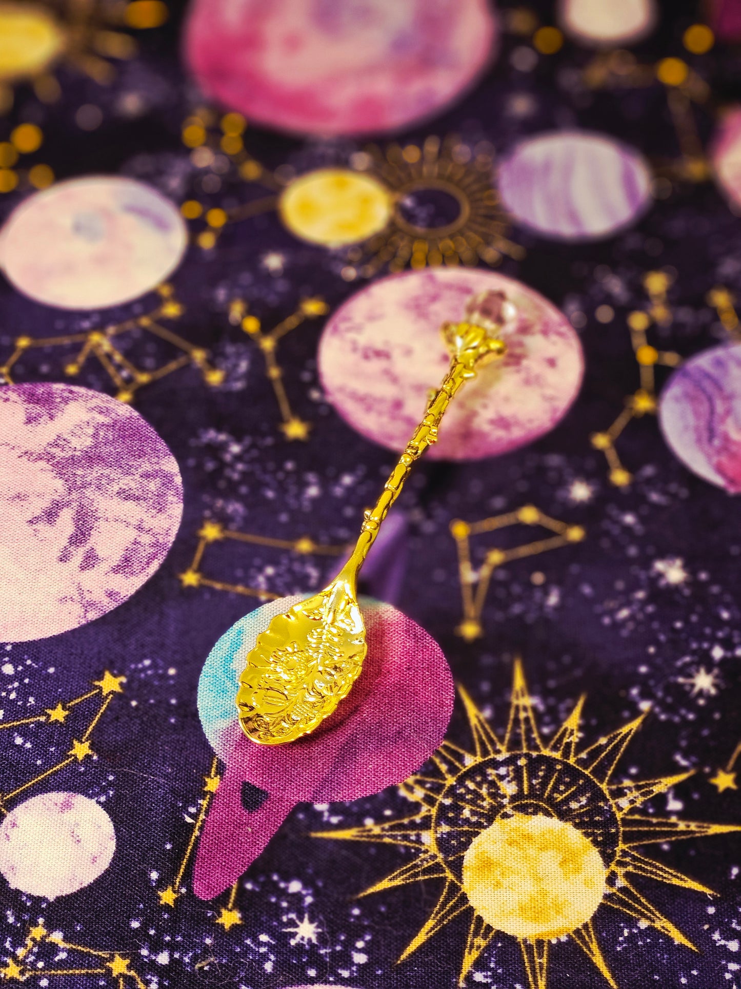 Clear Quartz Point Floral Manifestation Small Spoon