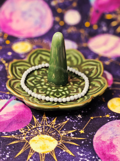 Angelite Bracelet - 4mm Crystal Bead Jewelry for Spiritual Awareness & Inner Peace