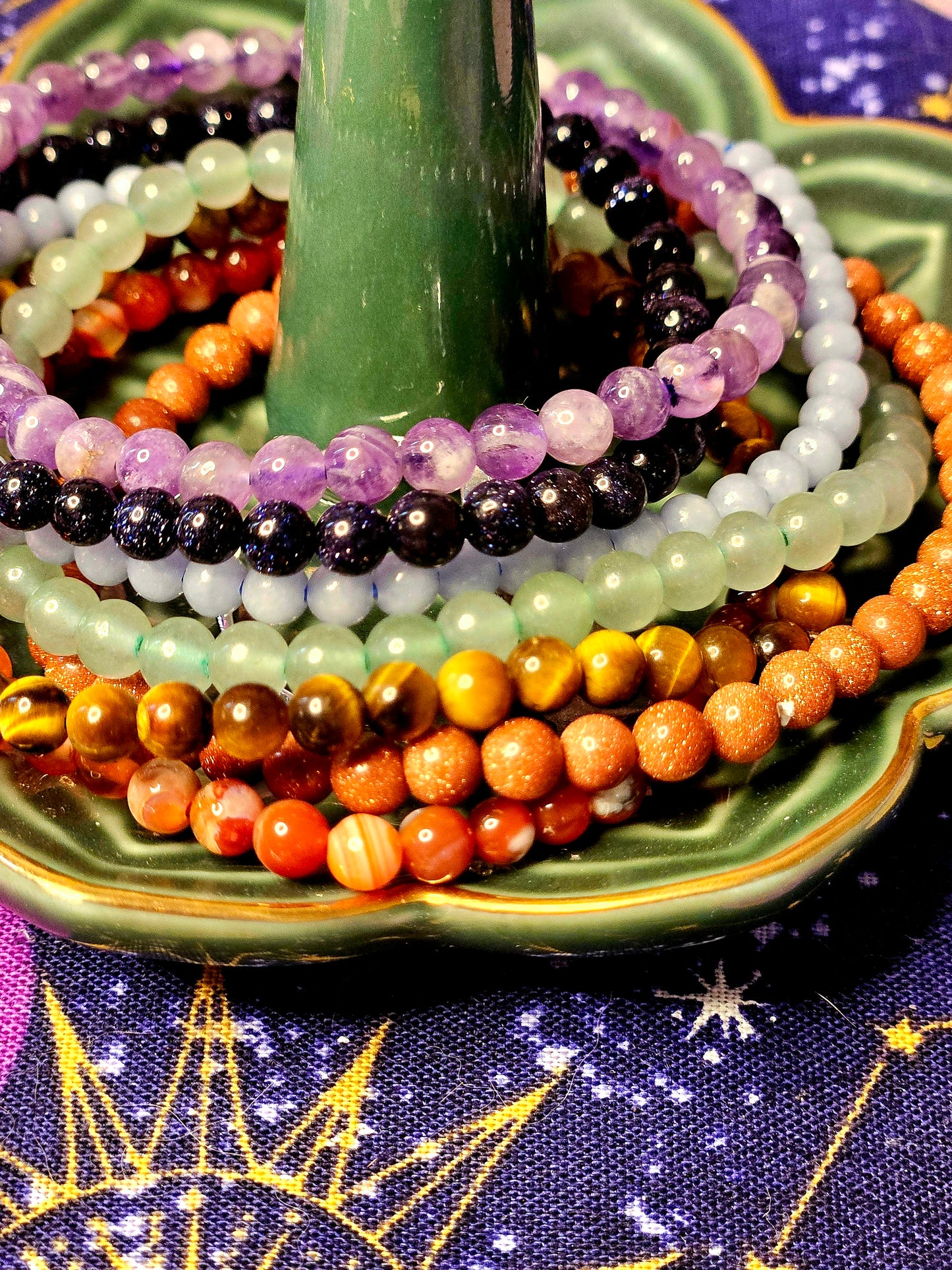 Yellow Tigers Eye Bracelet - 4mm Crystal Bead Jewelry for Confidence & Protection