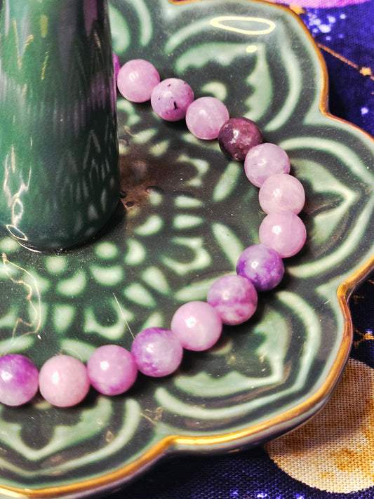 Lepidolite Bracelet - 6mm Crystal Bead Jewelry for Peace & Emotional Balance