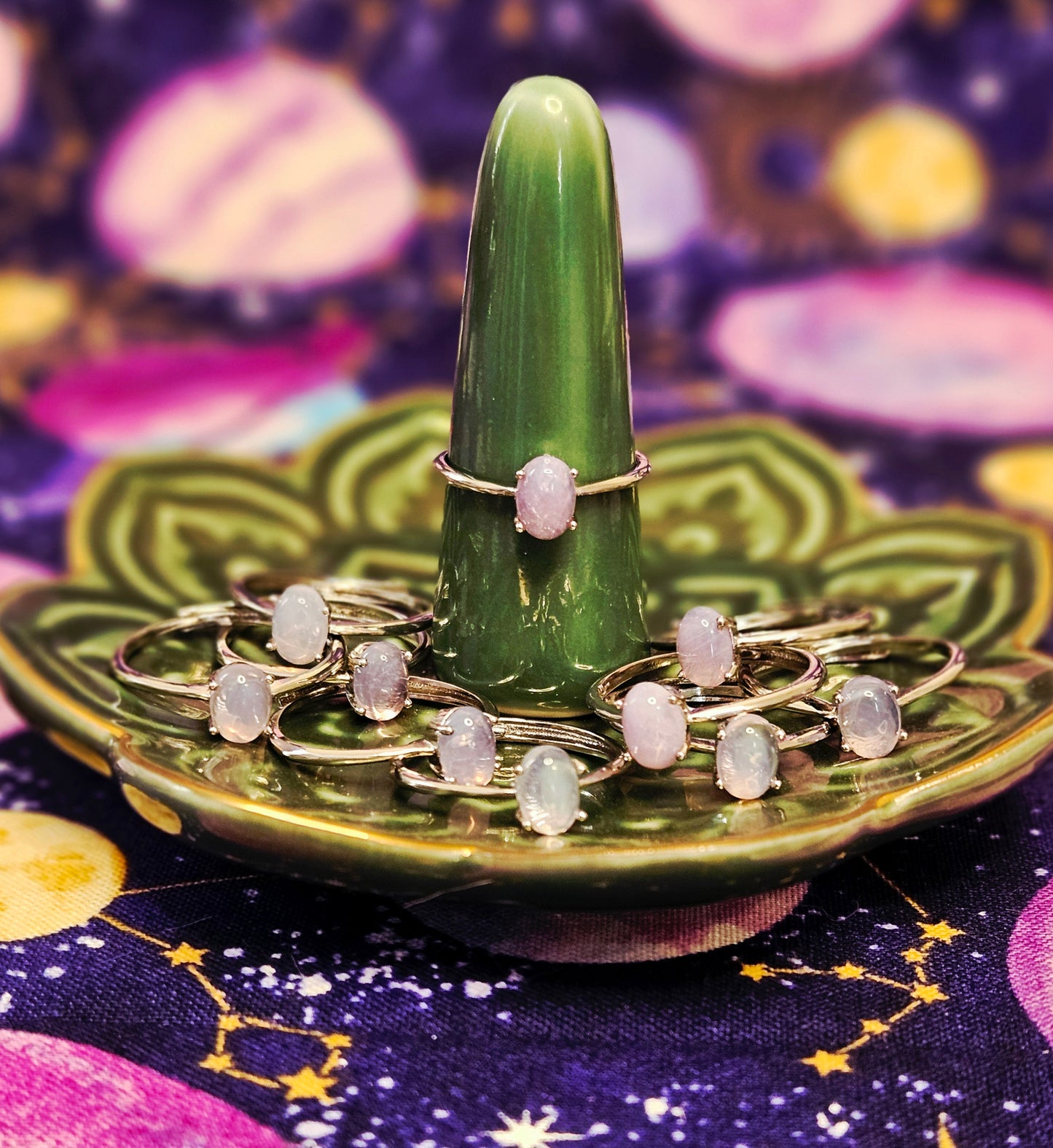 Pale Lavender Quartz Ring - Adjustable Crystal Jewelry for Emotional Healing & Calm