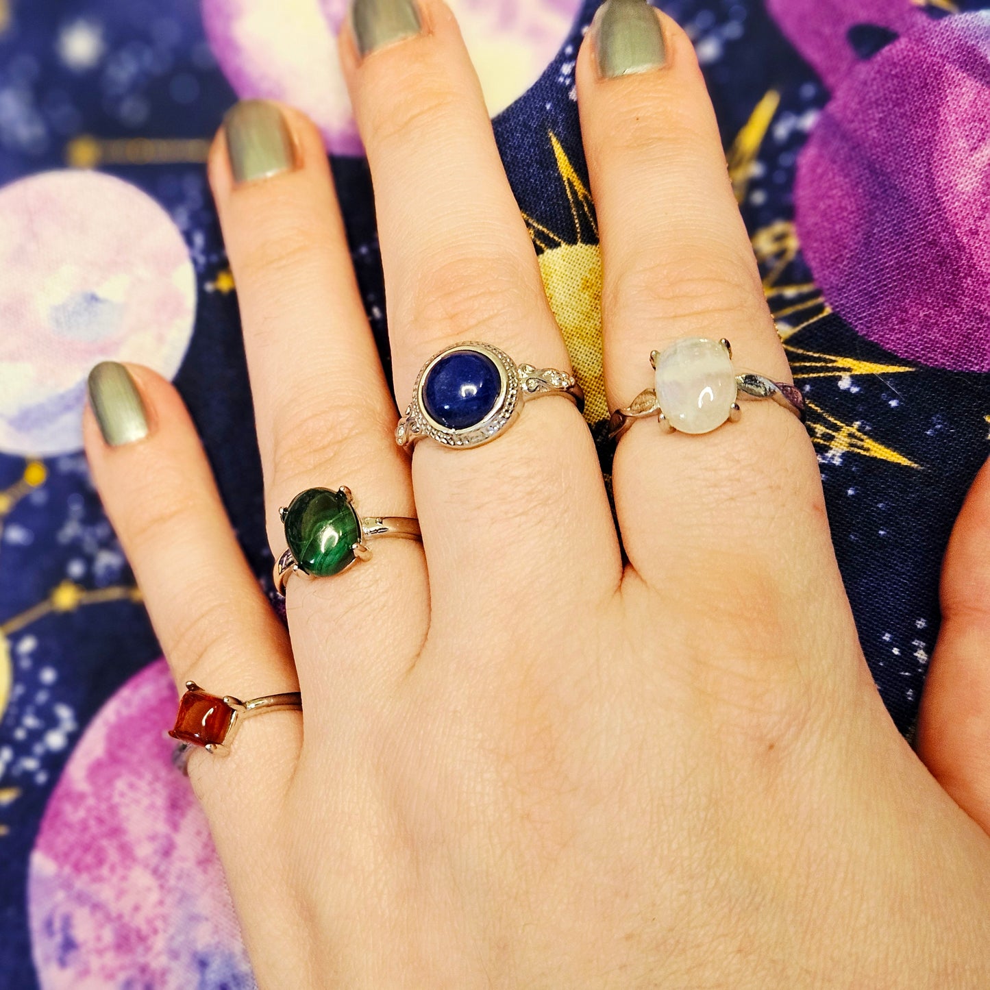 Malachite Ring - Adjustable Crystal Jewelry for Protection, Transformation, & Prosperity