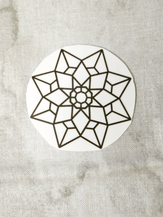 Gold Star Mandala Decal Sticker- 1pc