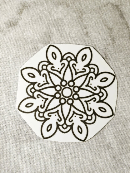 Mandala Sticker Set 6 Pieces - Decorative Vinyl Decals for Laptop Water Bottle Car Dresser