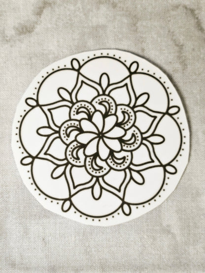 Mandala Sticker Set 6 Pieces - Decorative Vinyl Decals for Laptop Water Bottle Car Dresser