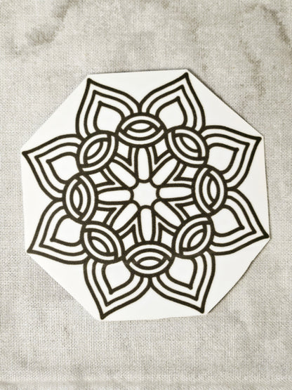 Rope Flower Mandala Sticker - Decorative Vinyl Decal Laptop Water Bottle Car Dresser