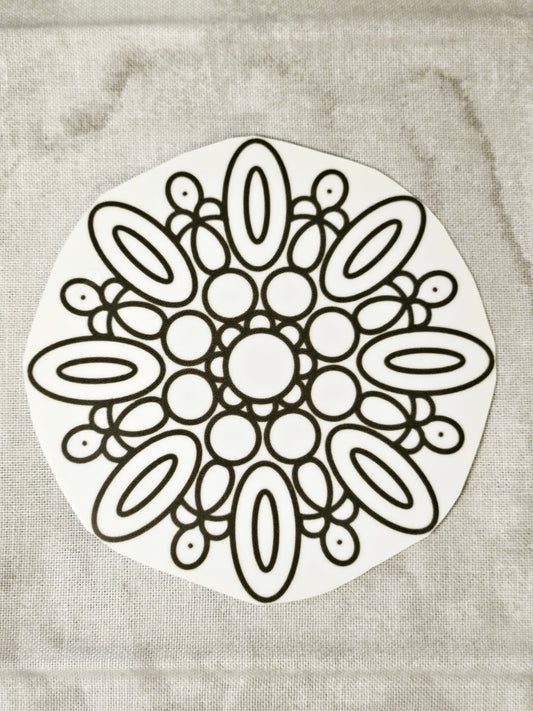 Grandma's Brooch Mandala Decal Sticker- 1pc