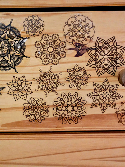 Grandma's Brooch Mandala Sticker - Decorative Vintage Style Vinyl Decal Laptop Water Bottle Car Dresser