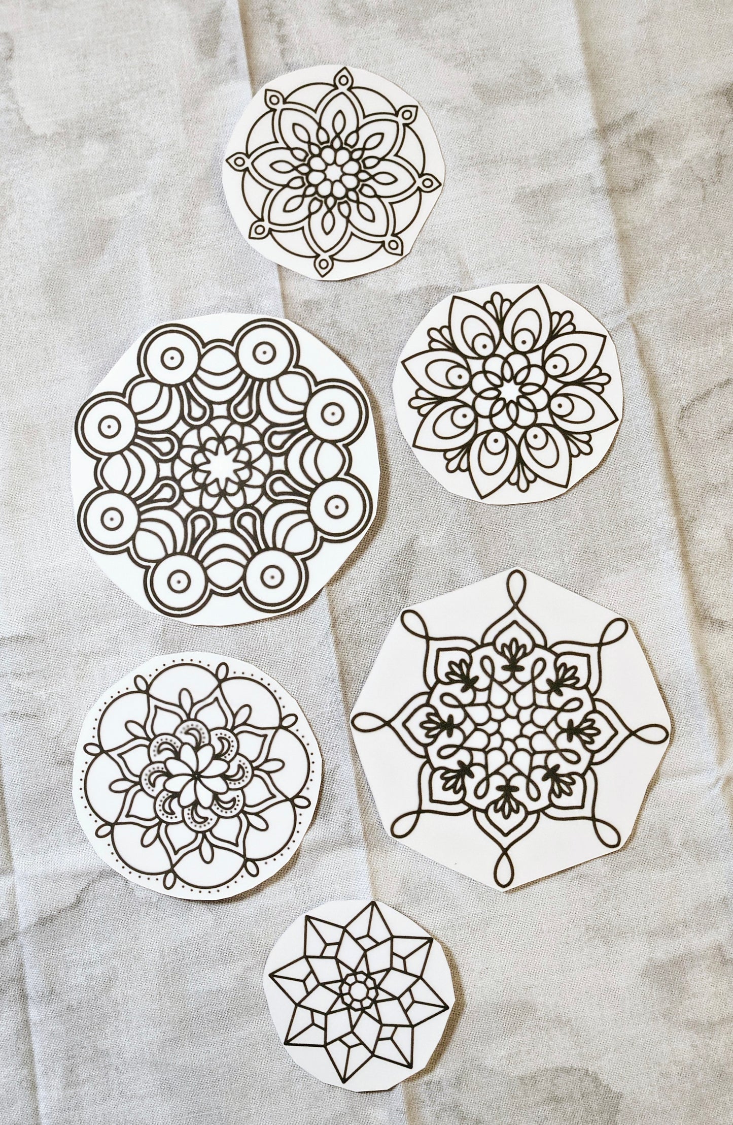 Mandala Decal Sticker Set- 6pc