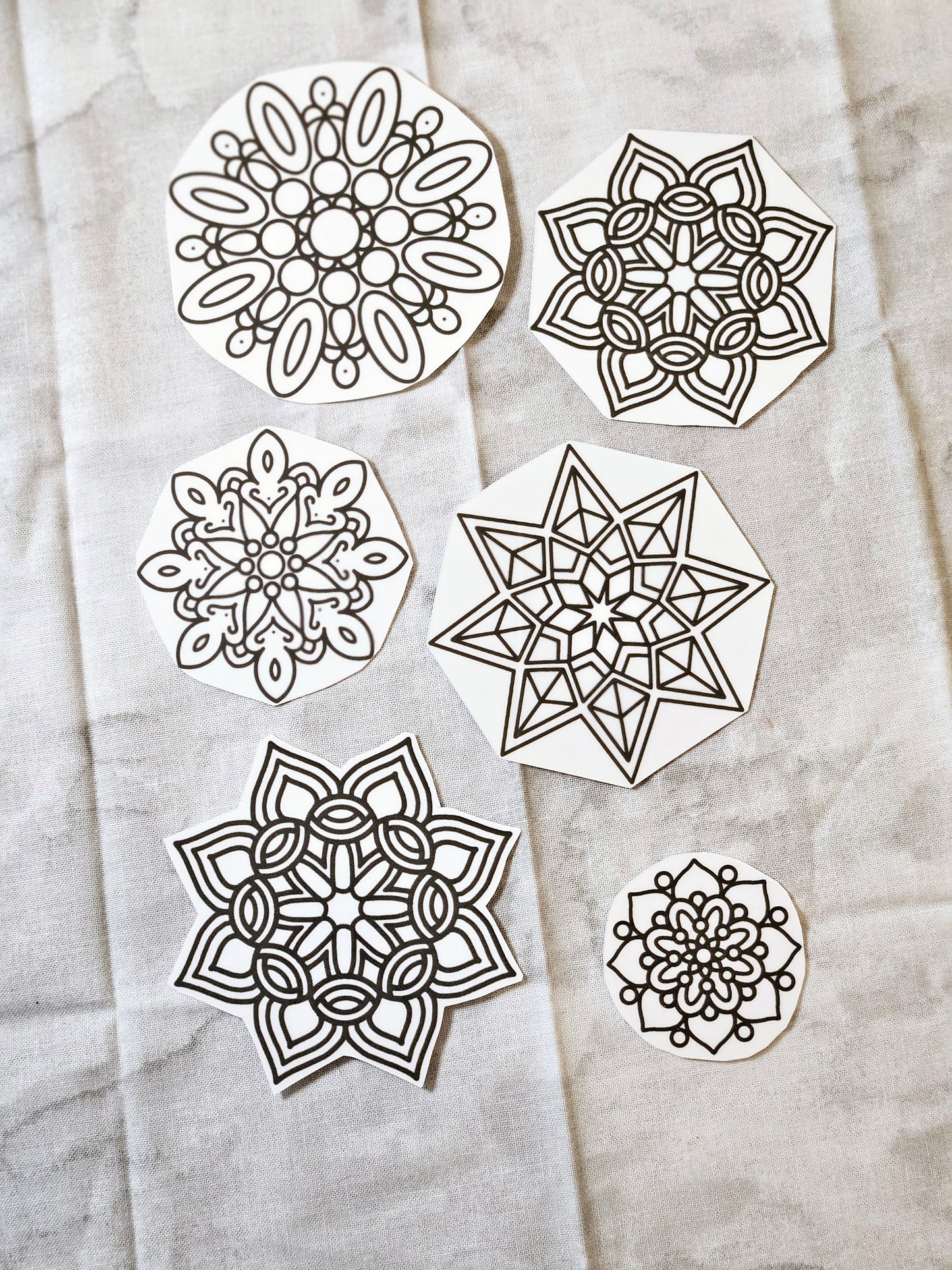 Mandala Decal Sticker Set- 6pc