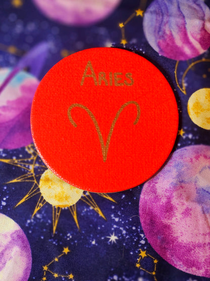 Zodiac Sign Magnet - 3inch Round Astrology Symbol Hand-Painted Decorative Fridge Magnet