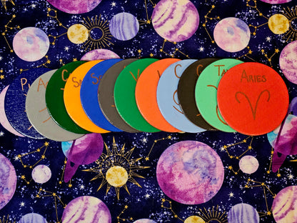 Zodiac Sign Magnet - 3inch Round Astrology Symbol Hand-Painted Decorative Fridge Magnet