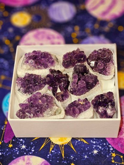 Amethyst Crystal Cluster - Natural Purple Stone for Protection & Anxiety Relief