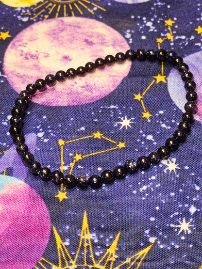 Blue Sandstone Crystal Bracelet - 4mm Natural Stone Bead Bracelet for Ambition & Manifestation