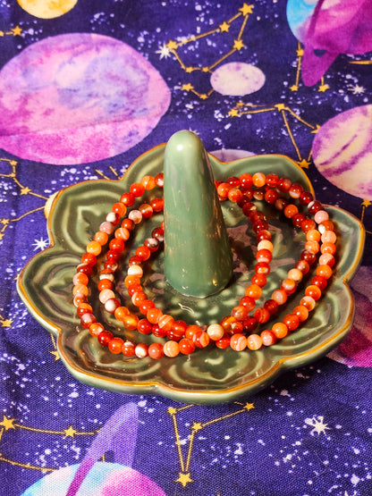 Carnelian Crystal Bracelet - 4mm Natural Stone Bead for Confidence & Protection
