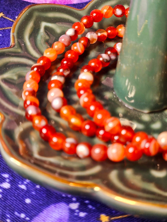 Carnelian 4mm Bead Bracelet