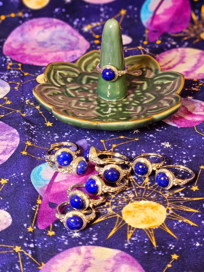 Lapis Lazuli Ring - Crystal Adjustable Jewelry for Truth & Transformation