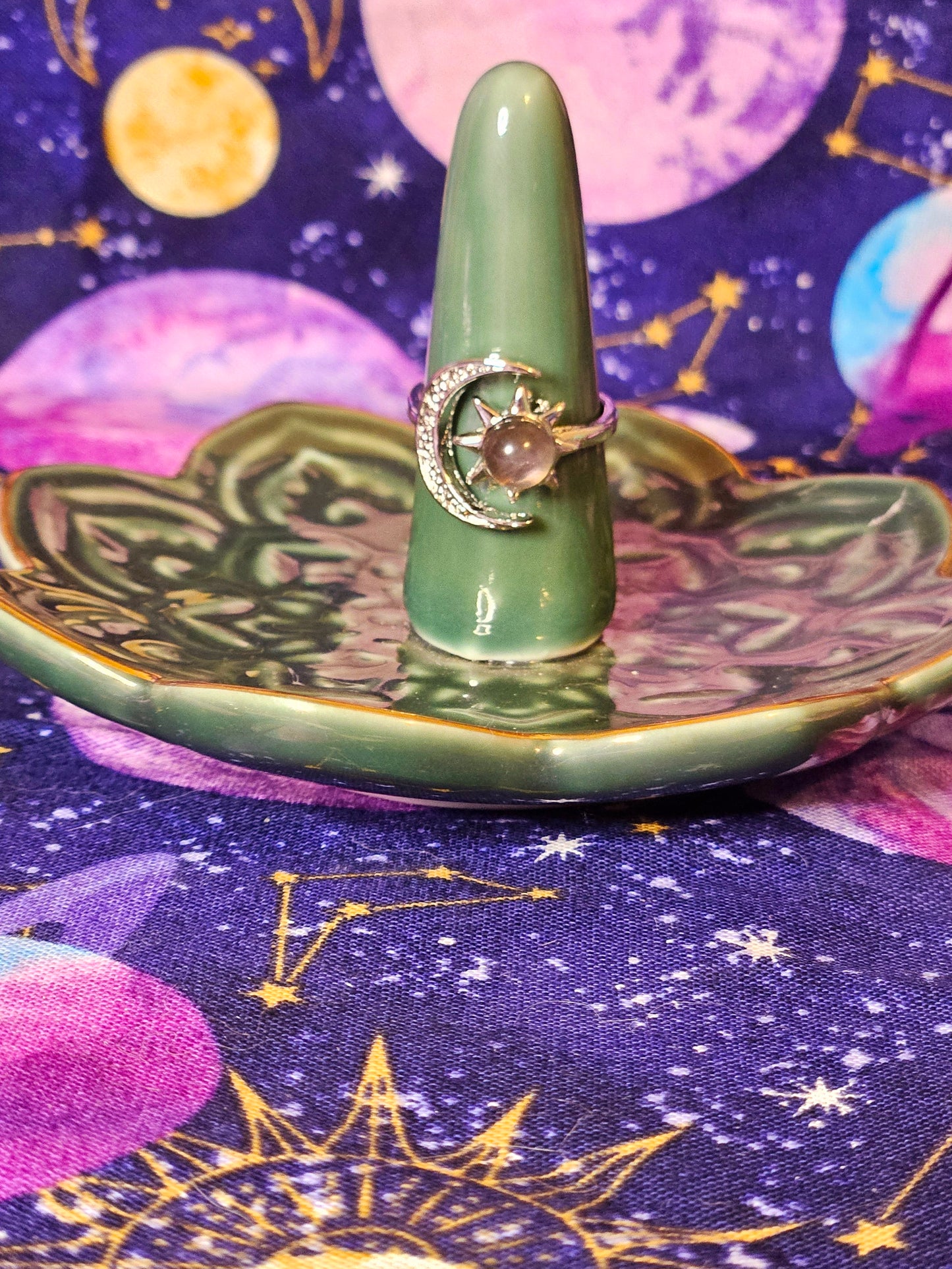 Labradorite Sun/Moon Adjustable Ring