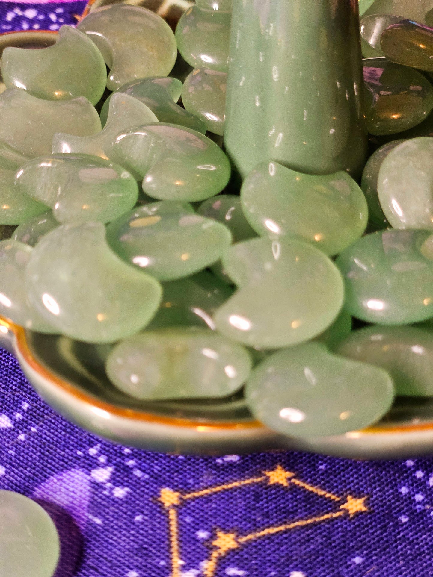 Green Aventurine Moon Pocket Stone