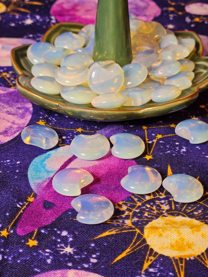 Opalite Moon Pocket Stone - Crystal for Emotional Balance & Peace