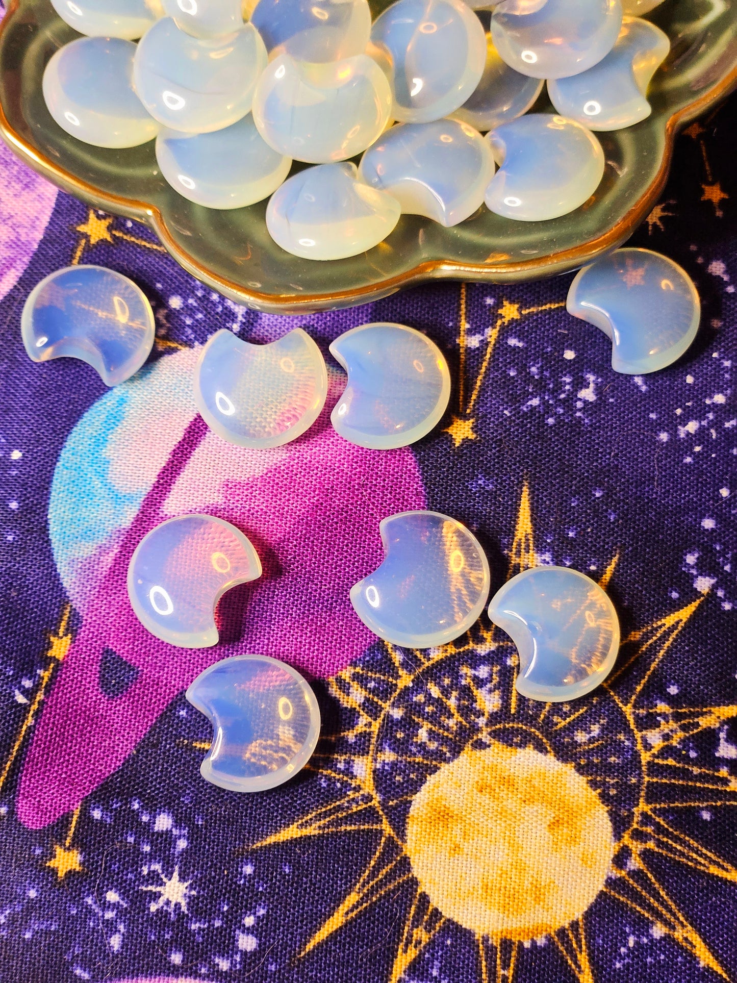 Assorted Tumbles & Pocket Stone Crystals Collection Set in Velvet Celestial Bag