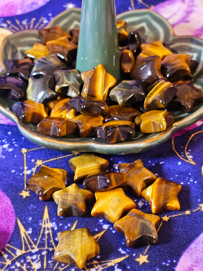 Tiger's Eye Star Pocket Stone - Crystal for Courage & Protection
