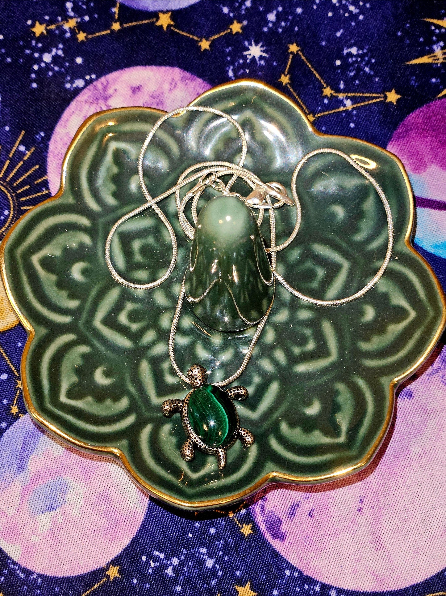 Malachite Turtle Necklace