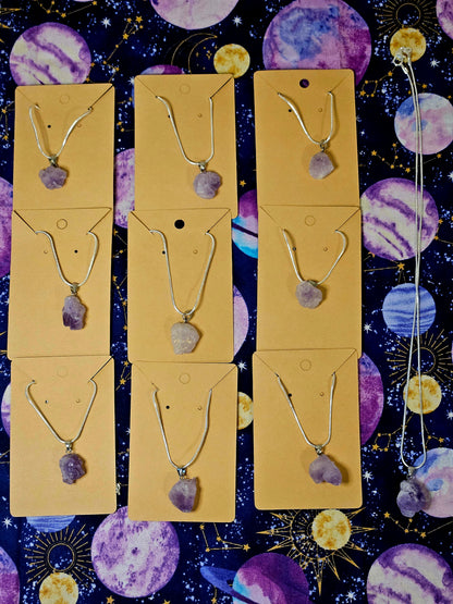 Amethyst Cluster Necklace - Natural Crystal Jewelry for Protection & Emotional Balance
