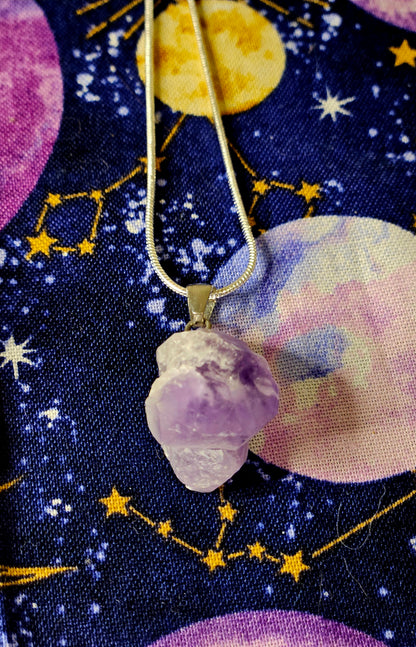 Amethyst Cluster Necklace - Natural Crystal Jewelry for Protection & Emotional Balance