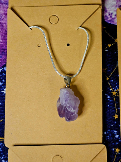 Amethyst Cluster Necklace - Natural Crystal Jewelry for Protection & Emotional Balance