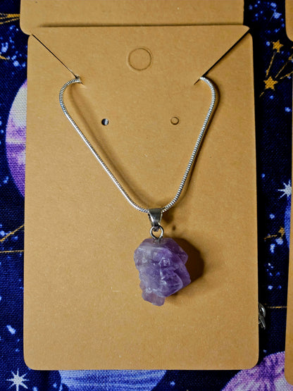 Amethyst Cluster Necklace - Natural Crystal Jewelry for Protection & Emotional Balance
