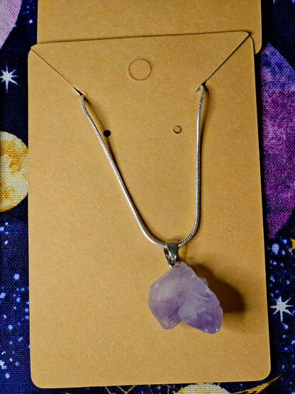 Amethyst Cluster Necklace - Natural Crystal Jewelry for Protection & Emotional Balance