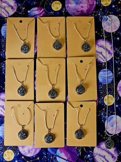 Rotating Labradorite Flower Necklace - Crystal Pendant for Protection & Transformation