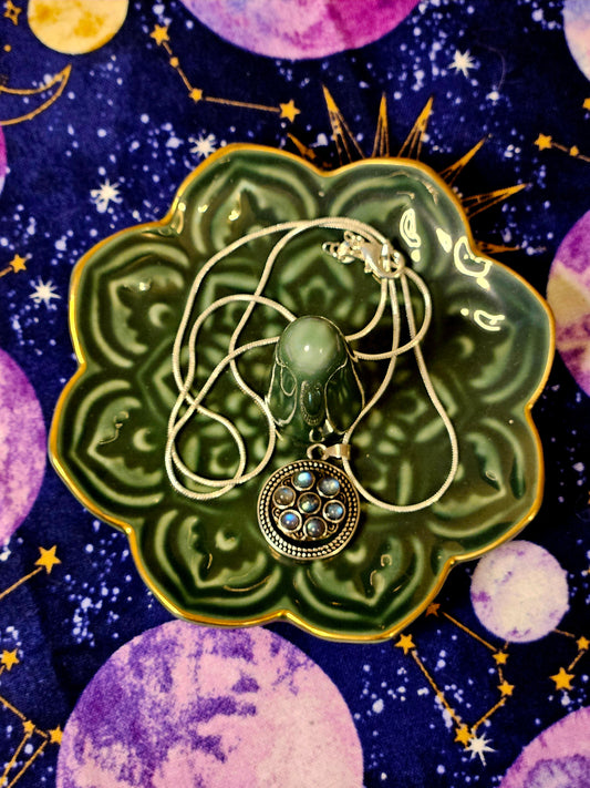 High Quality Labradorite Rotating Flower Necklace