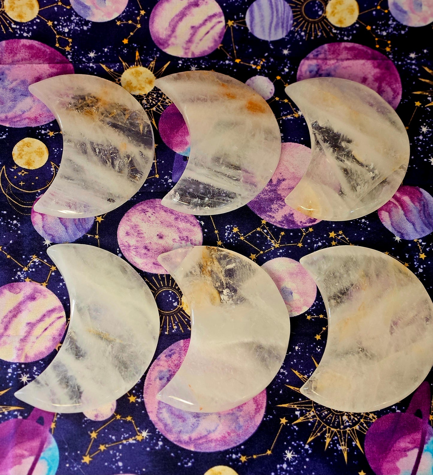 Clear Quartz Crescent Moon Plate