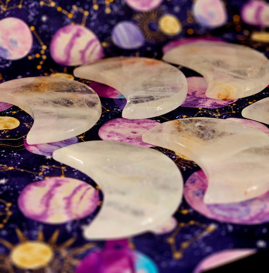 Clear Quartz Crescent Moon Plate
