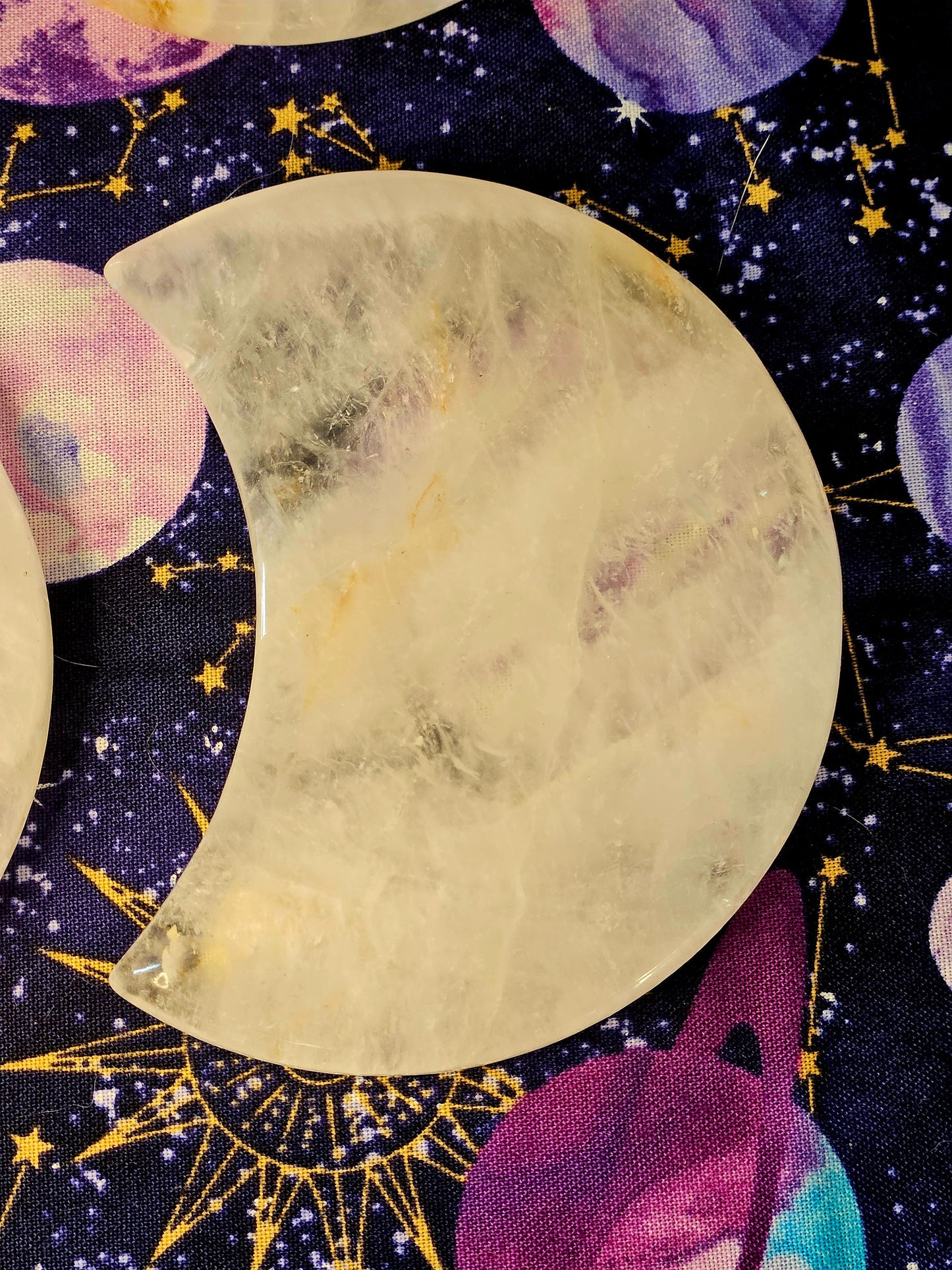 Clear Quartz Crescent Moon Plate